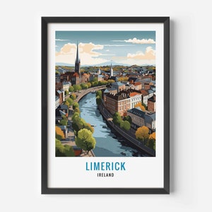 Limerick Print, Ireland Poster, Limerick Illustration, County Limerick poster, Travel poster