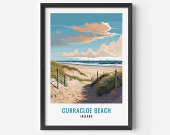 Stampa di Curracloe Beach: poster di viaggio in Irlanda