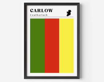 Carlow Flag Print: County Carlow GAA Poster