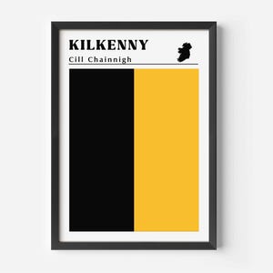 Kilkenny Flag Art Print: Black & Amber, County Pride