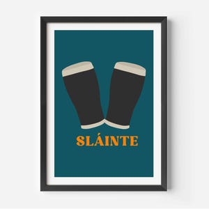 Impression irlandaise Sláinte : décoration murale bière irlandaise