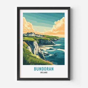Stampa Bundoran, Poster Irlanda, Poster Bundoran, Illustrazione Bundoran, Poster di viaggio