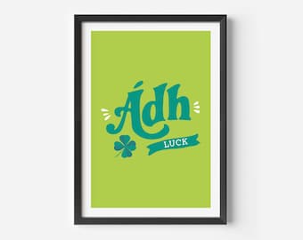 Ádh Irish Luck Print: Kleurrijke Ierse taalmuurkunst