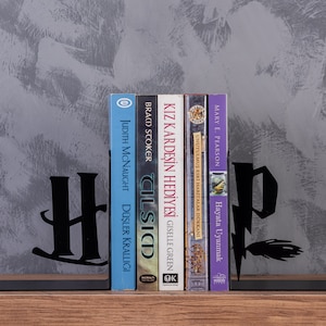 Wizard Bookend Metal Book Holder, Harry Bookends, Christmas Gift, Metal Decor, Gift For Magic Lovers, Bookrest,Bookworm Gift,Potter,Hogwarts