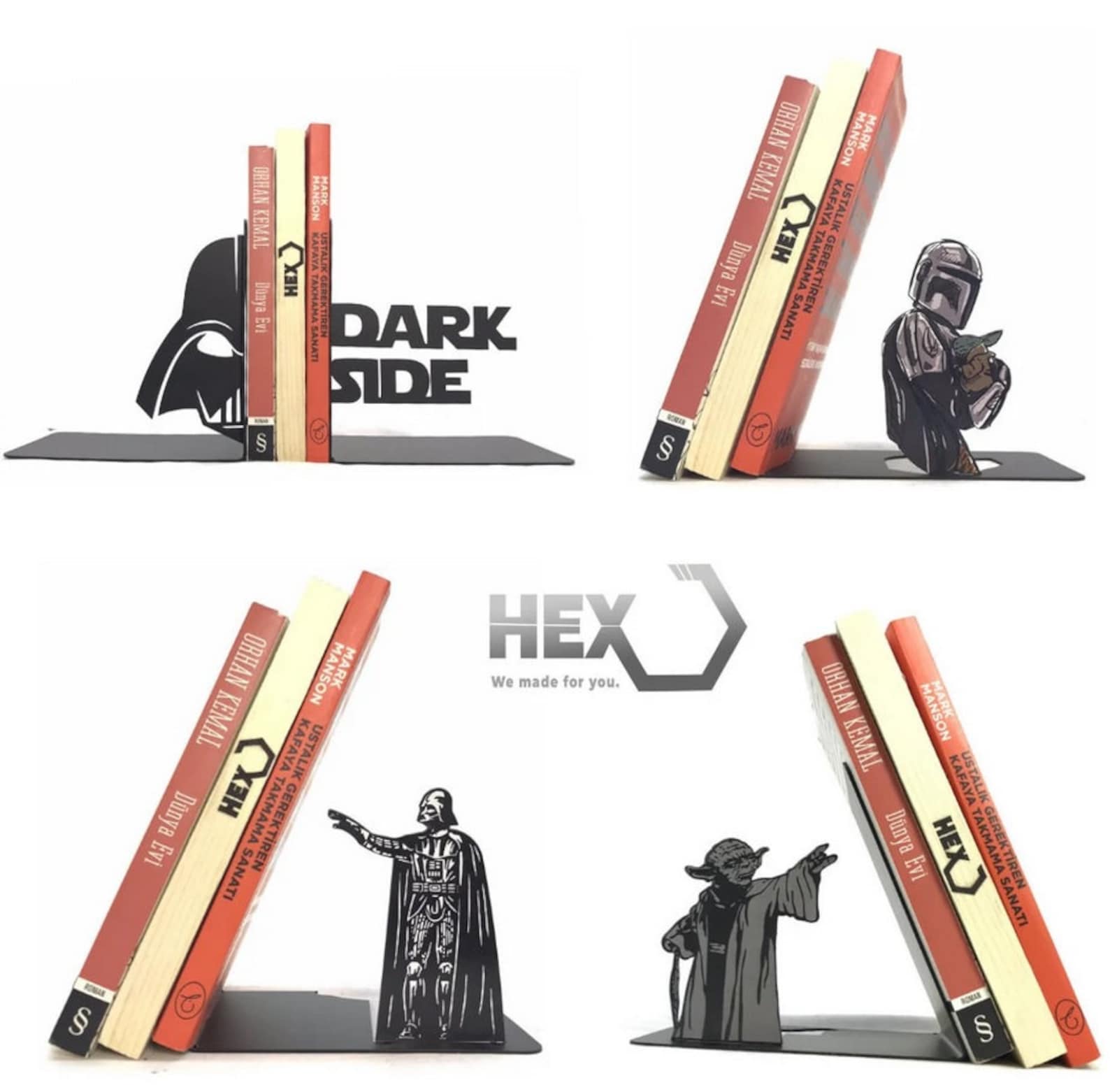 Obi-wan Vs. Darth Vader Fight Bookend,metal Book Holder,star Wars