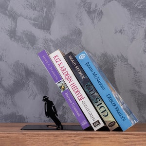 Michael Jackson Buchstütze Metall Buchhalter, tanzende Buchstützen, Buchstützen, Metalldekor, Geschenk für Legende Michael Liebhaber, Bücherstütze, Musikikone