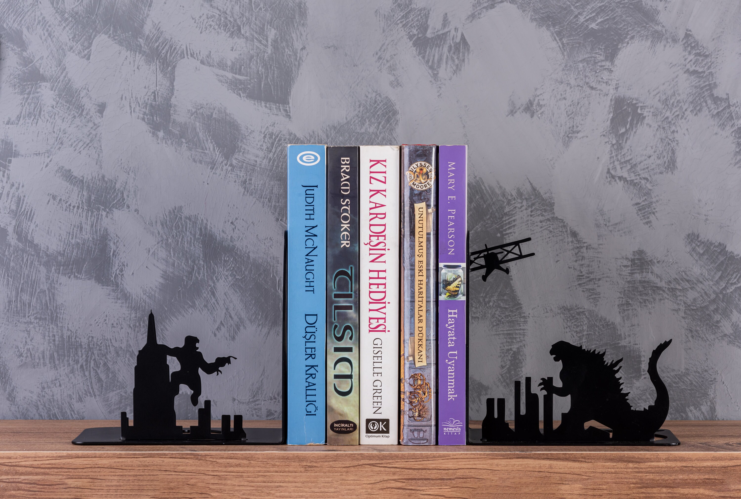 Godzilla Vs King Kong Metal Bookends, Movie Decor - Etsy