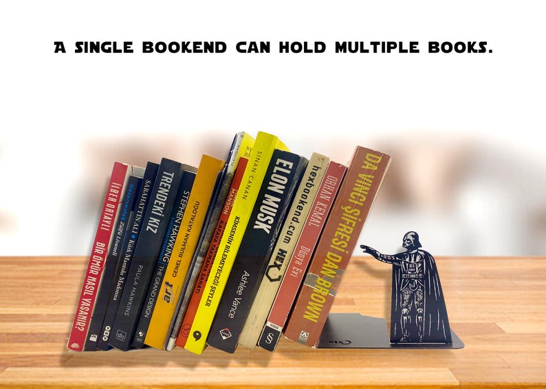 Mandalorian Metal Bookend, May The Force Be With You ,Star Wars Metal Bookend, Bounty Hunter, Decorative Bookends, Metal Decor, Beskar Armor image 5