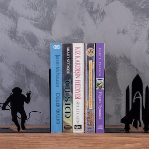 Astronauts Space Metal Book Holder, Space Rocket Bookends, Decorative Bookends, Christmas, Gift For Launch Lovers, Bookrest, Christmas Gift