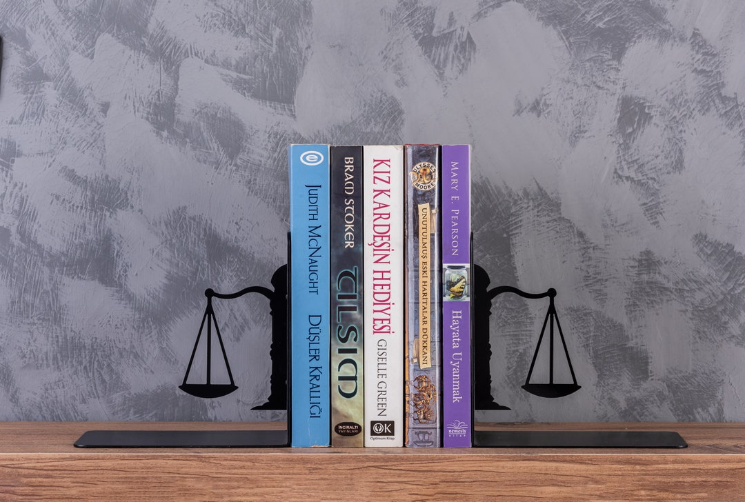 Scales of Justice Bookend Metal Book Holder, Judge Bookends, Ministry