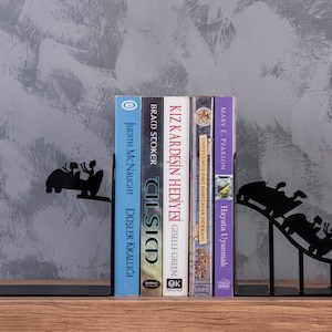 Roller Coaster Metal Book Holder, Action Bookends, Decorative Bookends,Metal Decor, Christmas Gift, Bookrest, Bookworm Gift,Thriller Bookend