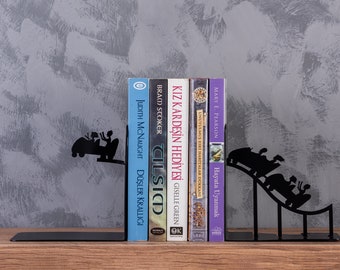 Roller Coaster Metal Book Holder, Action Bookends, Decorative Bookends, Metal Decor, Gift For Coaster Fans Lovers, Bookrest, Bookworm Gift