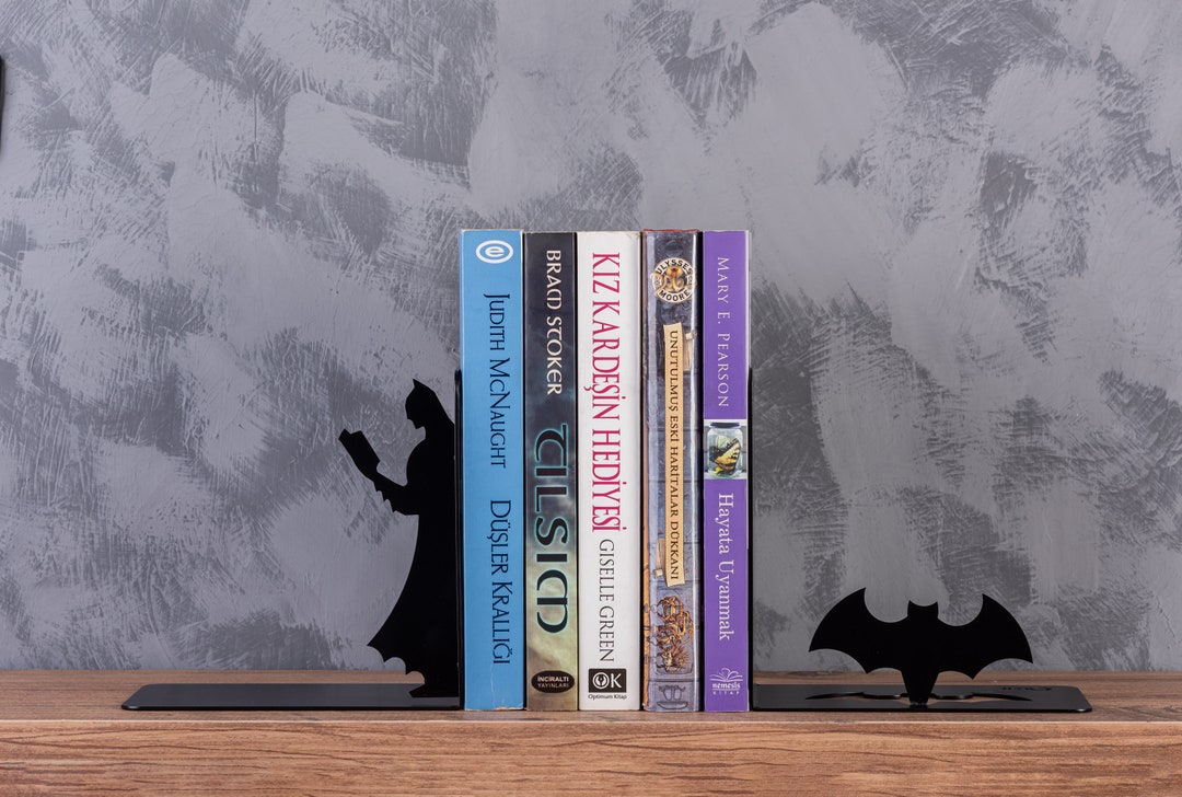 Super Hero Batman Bookend Metal Book Holder Story Bookends Etsy