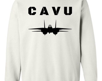 Cavu Fighter Pilot Adult Crewneck Sweat Shirt - Ceiling And Visibility Unlimited Military Aviation - Makes a Great Gift