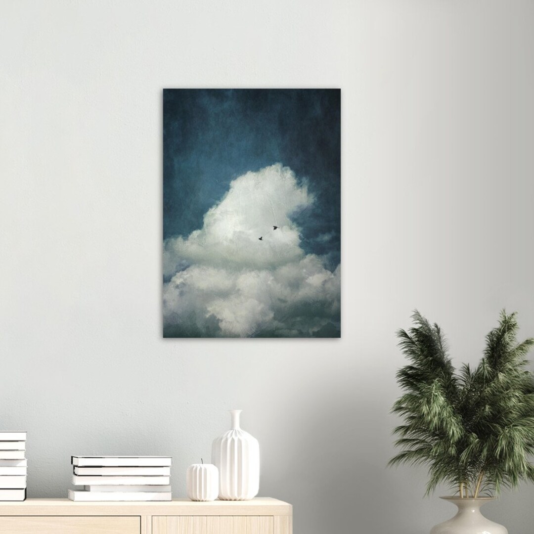Cloud Art Wall Decor Painted Sky Art Print Cumulus Cloud Etsy