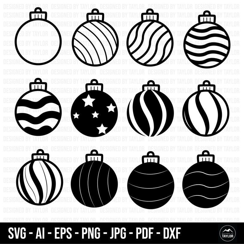 Ornaments SVG, Set of Ornaments SVG, Christmas Ornaments SVG, Cricut