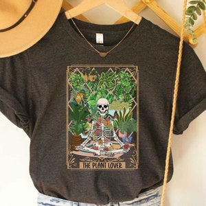 The Plant Lover Shirt Skeleton Graphic Shirt Plant Lady Gift Plant Mom Shirt Floral Skeleton Shirt