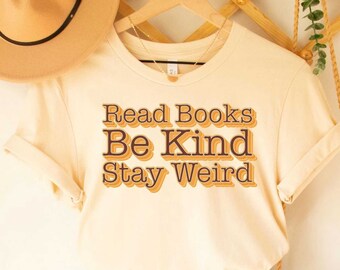 Zoemghc Book Lover T-Shirt For Women - 'Read Books Be Kind Stay Weird' Graphic Tee, Cotton Blend, Bookish Gifts - View #10