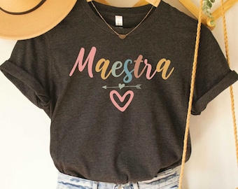 Maestra Shirt Spanish Teacher Shirt Bilingual Teacher Bilingue Shirt Teacher Appreciation Gift Latina T-Shirt