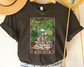 The Plant Lover Shirt Skeleton Graphic Shirt Plant Lady Gift Plant Mom Shirt Floral Skeleton Shirt