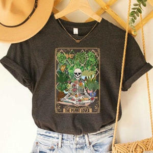 The Plant Lover Shirt Skeleton Graphic Shirt Plant Lady Gift Plant Mom Shirt Floral Skeleton Shirt