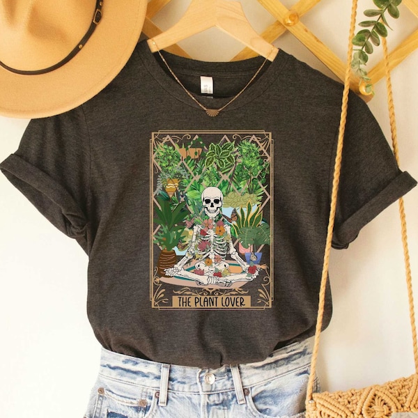 The Plant Lover Shirt Skeleton Graphic Shirt Plant Lady Gift Plant Mom Shirt Floral Skeleton Shirt