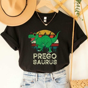 Pregosaurus Reveal T-Shirt Funny Pregnancy Shirt New Mom Gifts Funny Dinosaur Pregnancy Announcement Tshirt