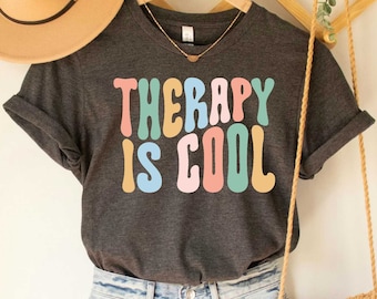 Therapy is Cool Shirt Mental Health Matters Gift for Therapist Anxiety Shirt School Psychologist Shirt