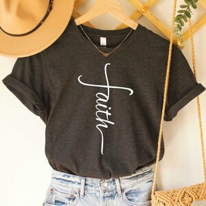 Faith Shirt Religious Christian Shirt Inspirational Christian Gift Motivational Shirt Faith Cross Love and Grace Shirt