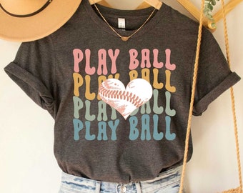 Baseball Fan Shirt Play Ball Shirt Baseball Mom TShirt Game Day Baseball Lover Shirt