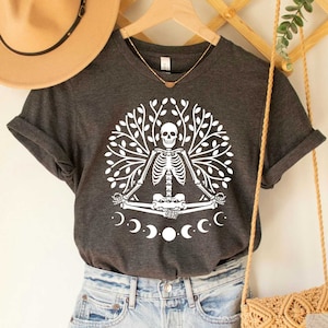 Skeletons Yoga Shirt Halloween Shirt Yoga Lover Skeleton Shirt Funny Halloween Gift For Yogi