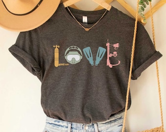 Love Scuba Dive Shirt Scuba Diver Gift Diving Shirt Scuba Underwater Sports Shirt Diving Instructor Lover Shirt