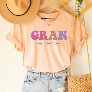 Custom Gran with Kids Names Shirt for Grandma