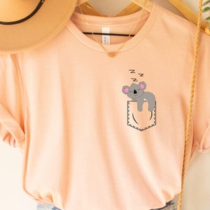 Koala Pocket Shirt Cute Koala Shirt Koala Lover Shirt Koala Graphic Shirt