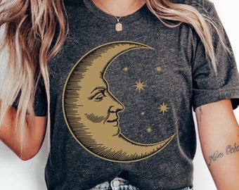 Boho Moon Shirt: Vintage Celestial Astrology Tee