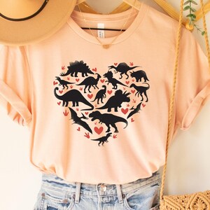 Dinosaurs Heart Shirt Women Dinosaur Lover Shirt Valentines Shirt Funny Dinosaurs Shirt Dinosaur Family Shirt