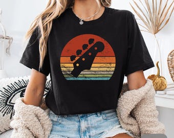 Retro Bass Buitar Shirt Bass Player Gift Band Shirt Bassist Shirt Bass Guitar Lover Shirt