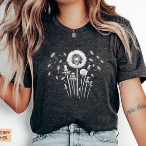 Inspirational Dandelion Shirt Spiritual Shirt Meditation Windflower Shirt Blossoms Shirt
