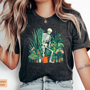 Skeleton Plant Shirt Botanical Shirt Plant Lover Gift Halloween Plant Mom Shirt Gardening Shirt