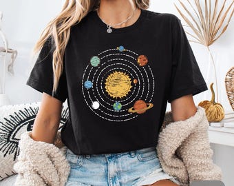 Solar System Shirt Space Planets Shirt Outer Space Gift Galaxy Shirt Astronomy Lover Shirt