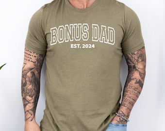 Custom Bonus Dad Est Shirt Step Dad Shirt Personalized Dad Shirt Father's Day Gift Dad Birthday Shirt