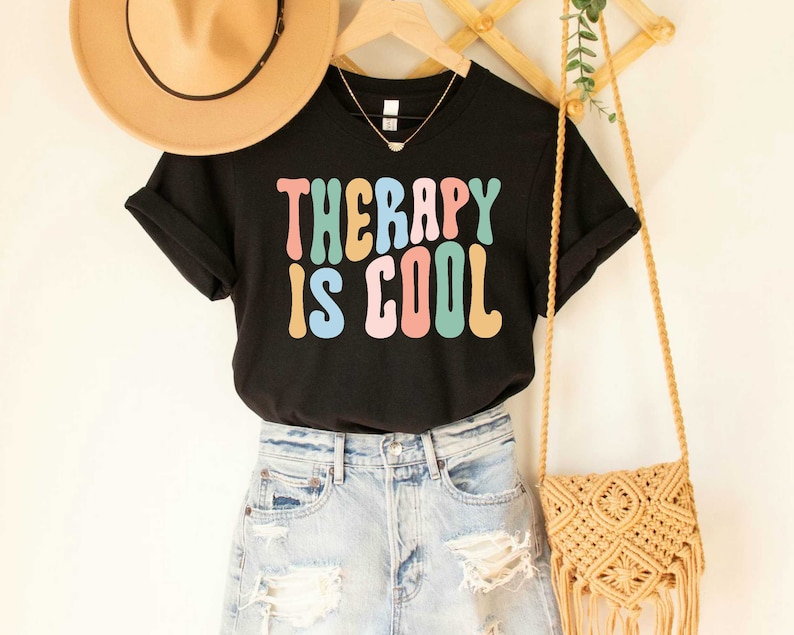Therapy is Cool Shirt Mental Health Matters Gift for Therapist Anxiety ...