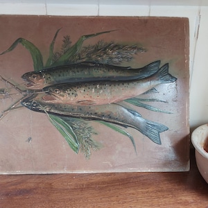 Poissons en carton embossé - vintage