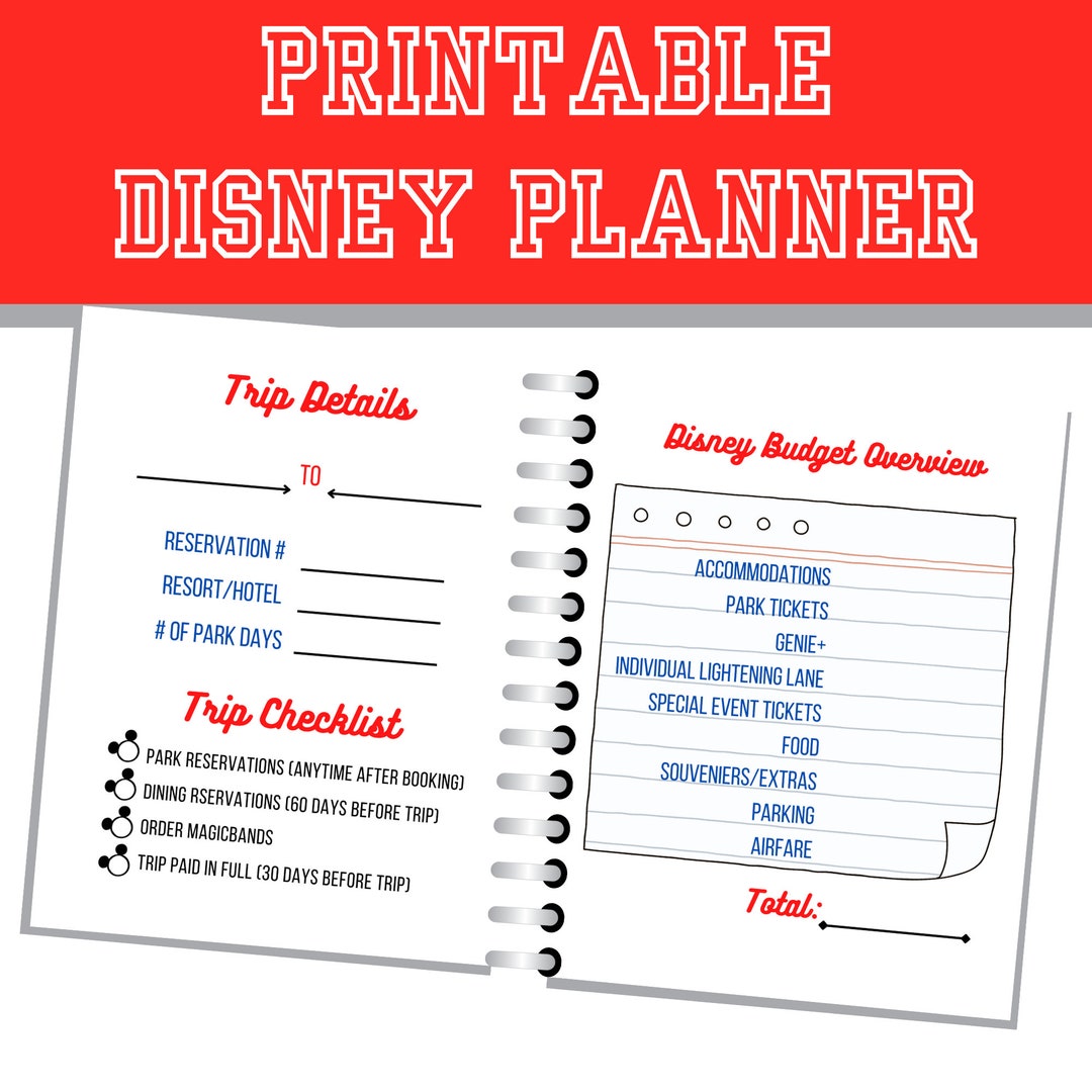 Printable WDW Parks Simple Daily Planning Sheets and Trip Planner - Etsy