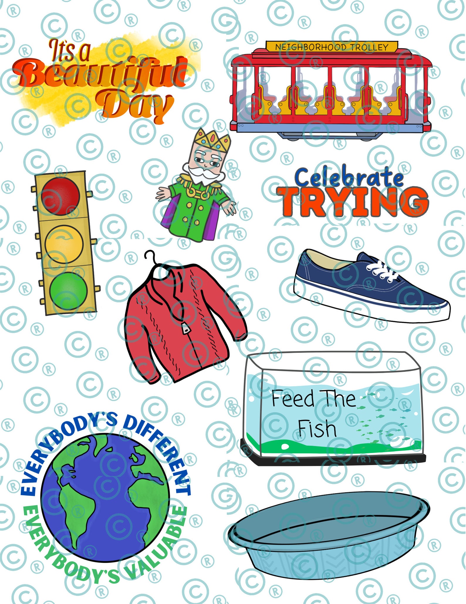 Mister Roger's Themed PNG Set prints Stickers Sublimation &amp; More - Etsy