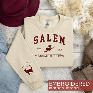 Salem Massachusetts Embroidered Sweatshirt