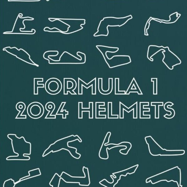 Formula 1 2024 Driver Helmets Coloring Book | F1 Colouring Book for Adults and Children Digital Download