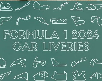 Formule 1 2024 autobestickeringen kleurboek | F1 kleurboek voor volwassenen en kinderen digitale download