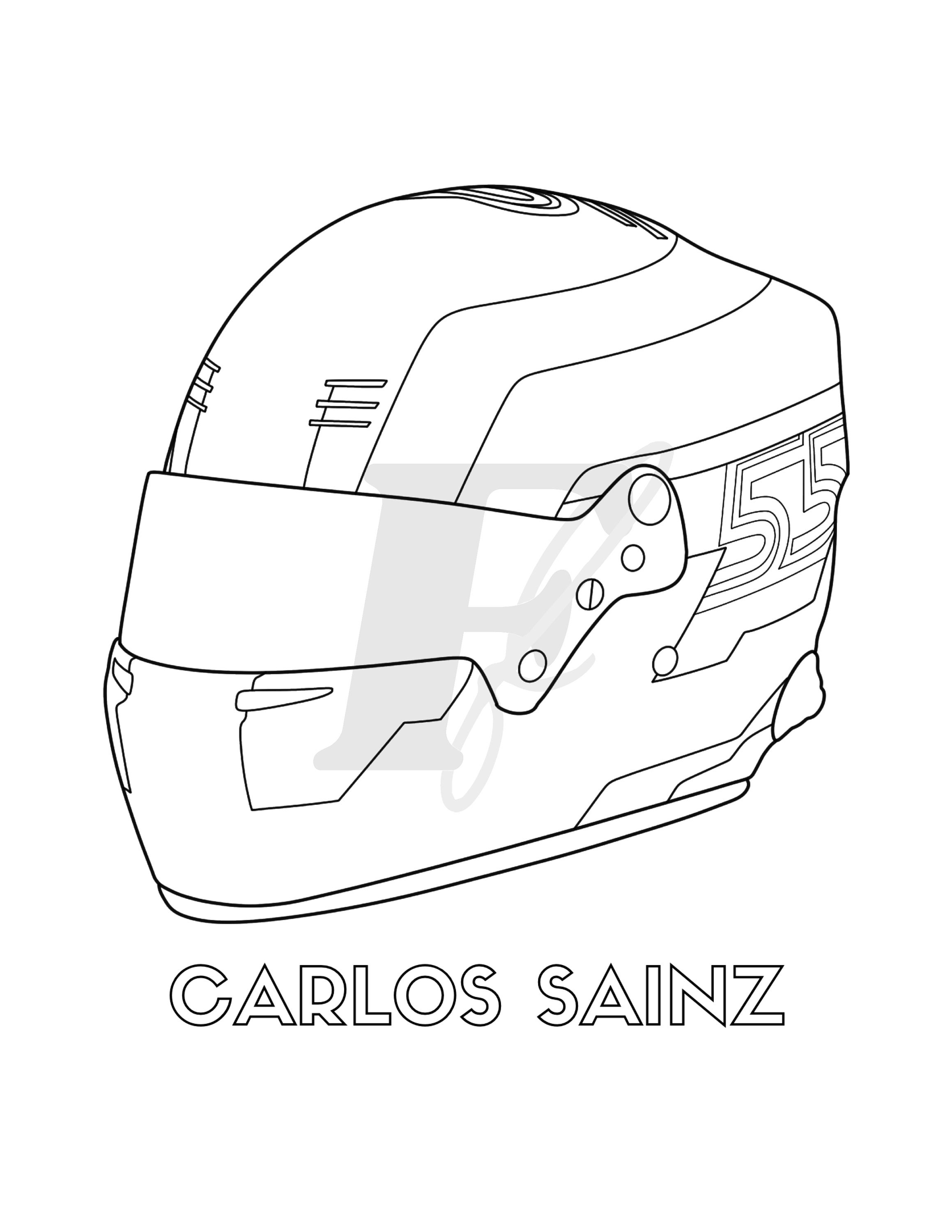 Formula 1 2022 Driver Helmets Coloring Book F1 Colouring - Etsy UK