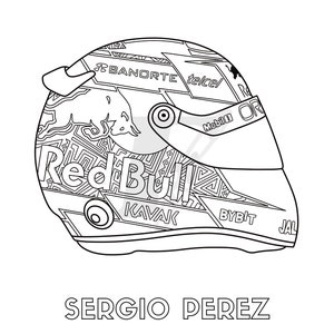 Formula 1 2023 Driver Helmets Coloring Book F1 Colouring Book for ...